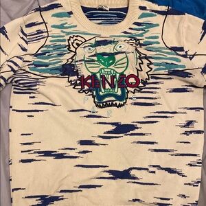Kenzo Kids Cream and Blue Tiger Sweater